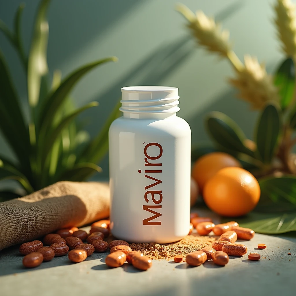 Maviro wellness supplement bottle with natural ingredients